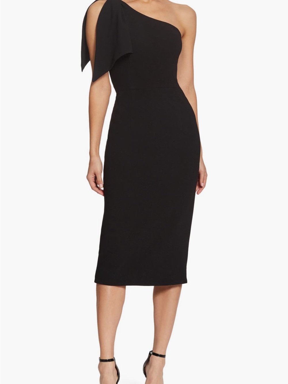 Dress the Population Tiffany One-Shoulder Black Midi Dress